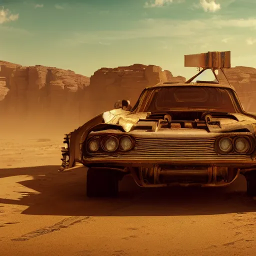 Image similar to mad max, 8 k uhd, unreal engine, octane render in the artstyle of finnian macmanus, john park and greg rutkowski