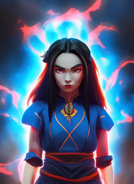 azula from avatar the last airbender posing, blue | Stable Diffusion ...