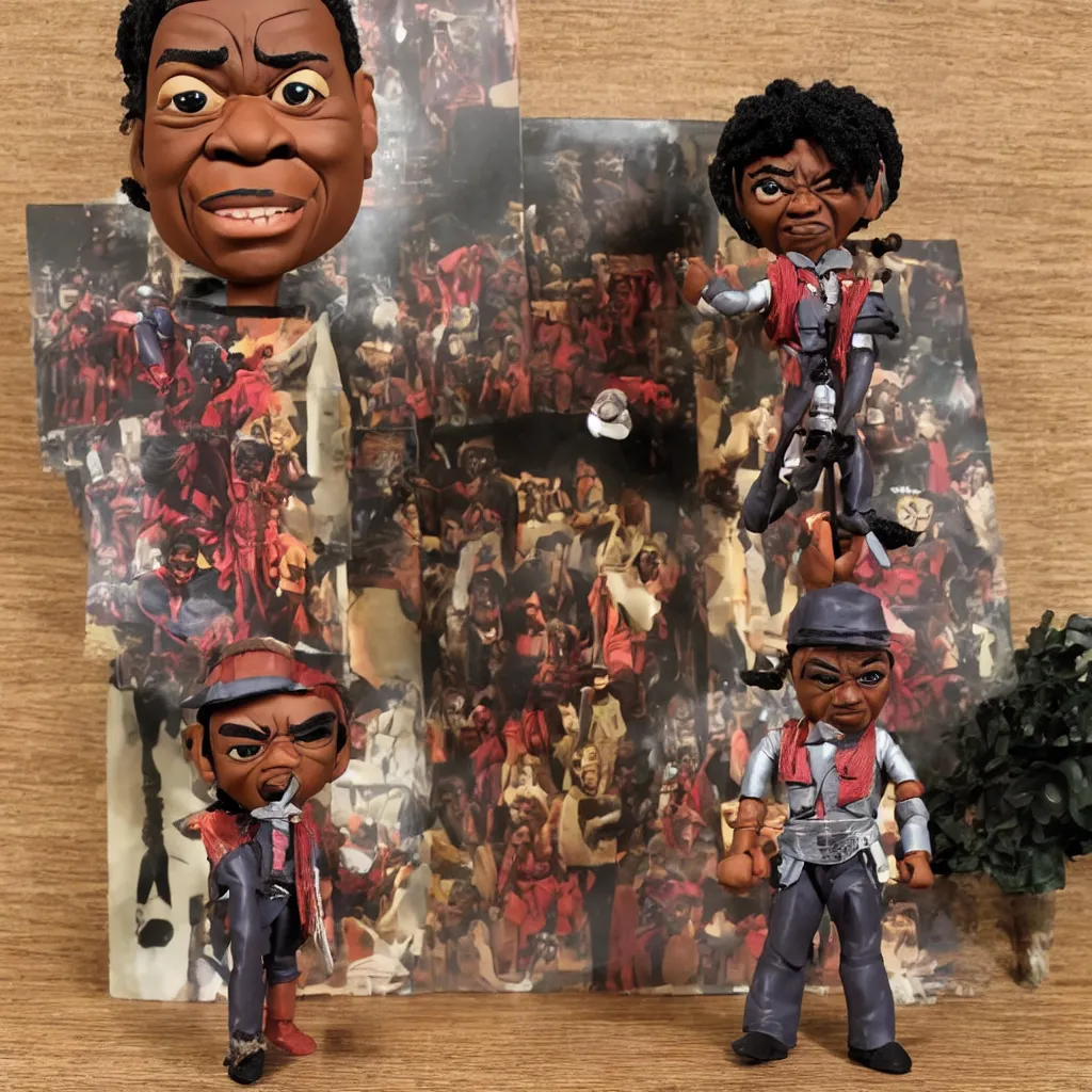 Image similar to maya angelou as kunta kinte, stop motion vinyl action figure, plastic, toy, butcher billy style