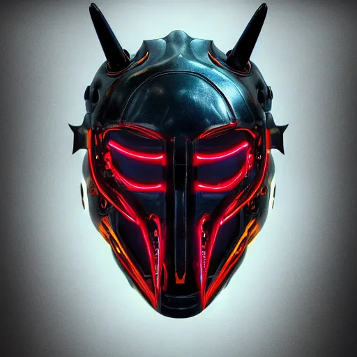 Image similar to cyberpunk viking helmet mask robot ninja illumination ray tracing hdr fanart arstation by sung choi and eric pfeiffer and gabriel garza and casper konefal