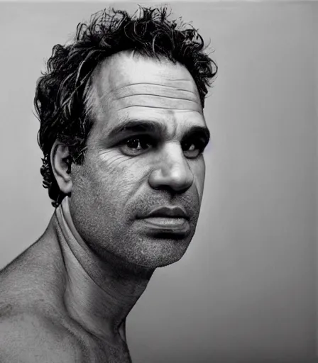 Prompt: a high quality, high detail, photorealistic portrait of mark ruffalo by james nachtwey and lucian freud, zdzisław beksinski