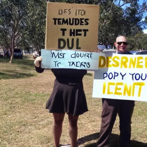 Prompt: kangaroo holding sign that says defund the irs