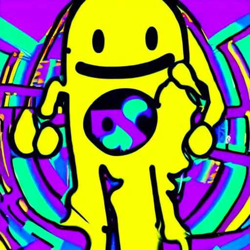 Image similar to acid house music rave graphics psychedelic illustration smiley trippy ecstasy dnb jungle