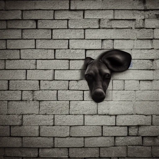 Prompt: ears in a wall