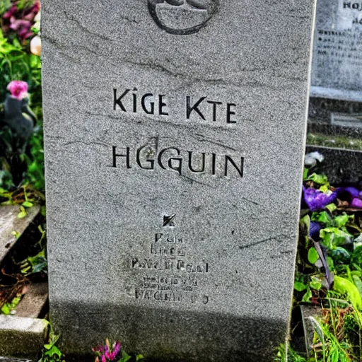 Image similar to paul krugman, a victim of great bitcoin flu, grave at highgate cemetery in london