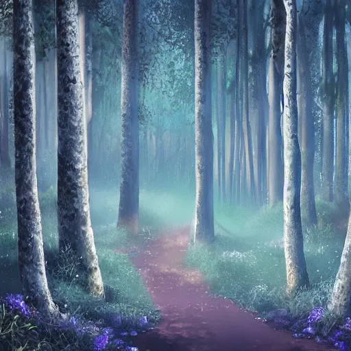 Prompt: blue snappy gifts in magical forest, gifts, dark atmosphere, high detail, soft lighting, 8 k