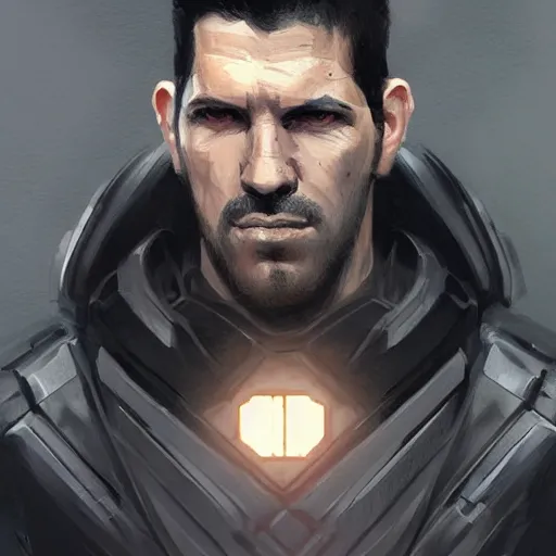 Image similar to portrait of a man by greg rutkowski, he looks like scott adkins, he is wearing a black superhero kevlar gear, highly detailed portrait, digital painting, artstation, concept art, smooth, sharp foccus ilustration, artstation hq