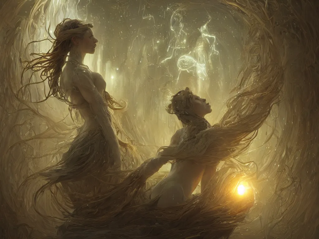 Image similar to A lifeform made out of electricity and light, digital painting, artstation, concept art, soft light, hdri, smooth, sharp focus, illustration, fantasy, intricate, elegant, highly detailed, D&D, matte painting, in the style of Greg Rutkowski and Alphonse Mucha and artemisia, 8k, highly detailed, jurgens, rutkowski, bouguereau, pastoral, rustic, georgic, detailed concept art, illustration, colorful pastel, painting, detail, ultra detailed, digital art, 4K,