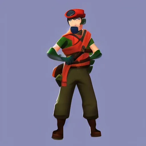 Prompt: scout from team fortress 2 in the style of kazuma kaneko