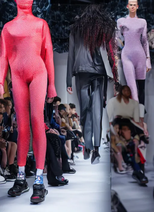 Image similar to hyperrealistic and heavy detailed Balenciaga runway show of marvel avengers , Leica SL2 50mm, vivid color, high quality, high textured, real life