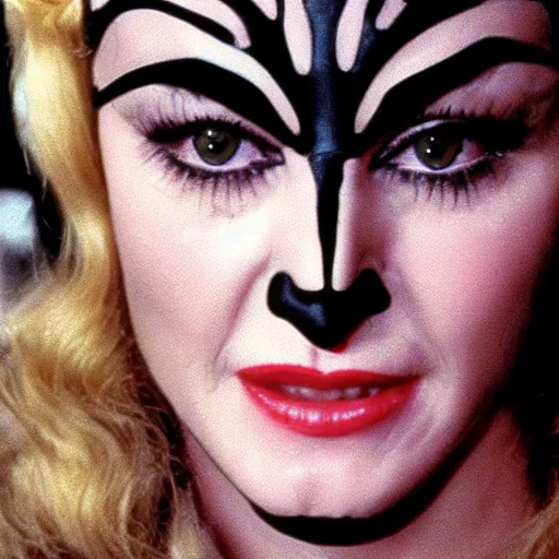 Prompt: A still of Madonna as Catwoman from Batman Returns. Extremely detailed. Beautiful. 4K. Award winning.