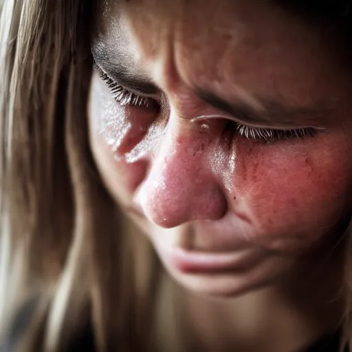 Image similar to first - person photograph of a crying woman, 4 k, professional photography