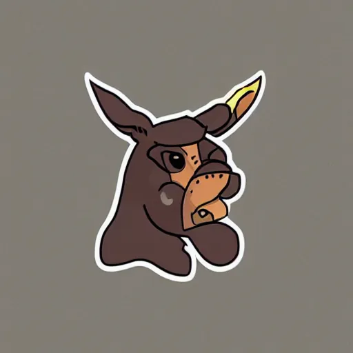 Prompt: angry donkey smoking a cigar logo, trending on artstation,