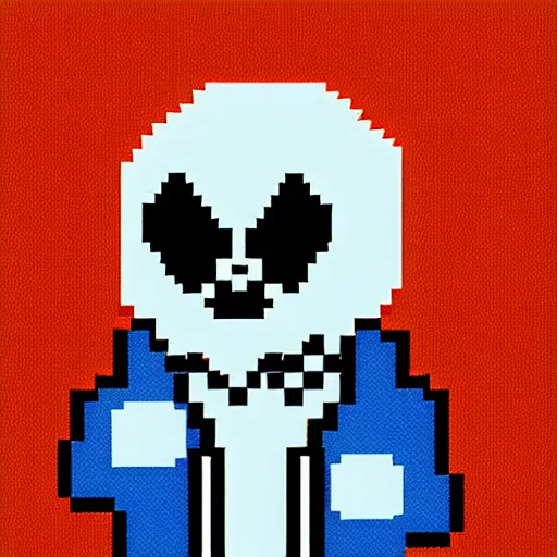 Pixel art of sans from undertale