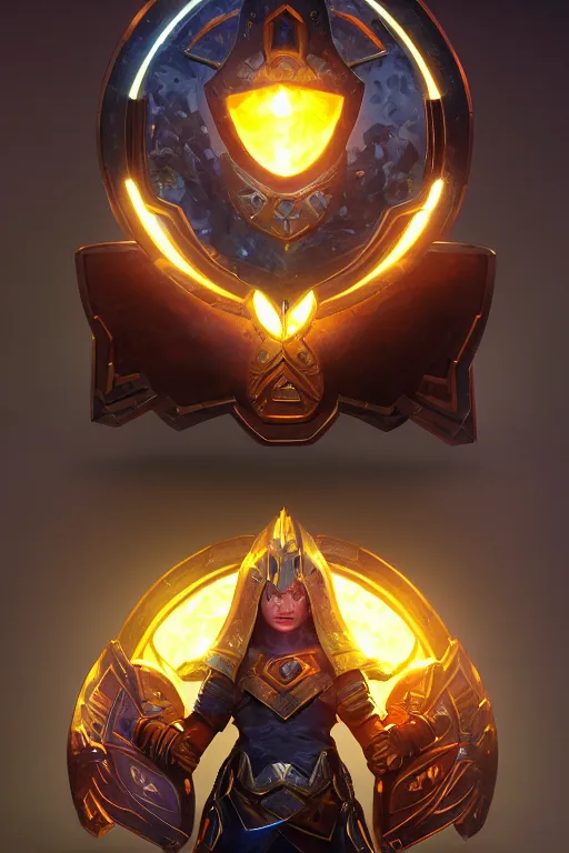 Image similar to shield fantasy epic legends game icon stylized digital illustration radiating a glowing aura global illumination ray tracing hdr fanart arstation by ian pesty and katarzyna da „ bek - chmiel