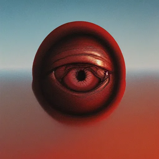 Prompt: a render of a deadly eye , by dan mumford , Zdzisław Beksiński , 8k resolution , rendered in octane