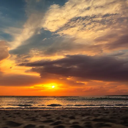 Image similar to raistones sitting on a beach during a sunset, beautiful scenery, calm, Canon EOS, Slow shutter