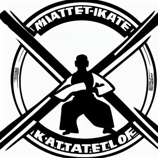 Image similar to a logo about martial arts, karate, kung-fu, vectorial, black and white, highly detailed, symmetric