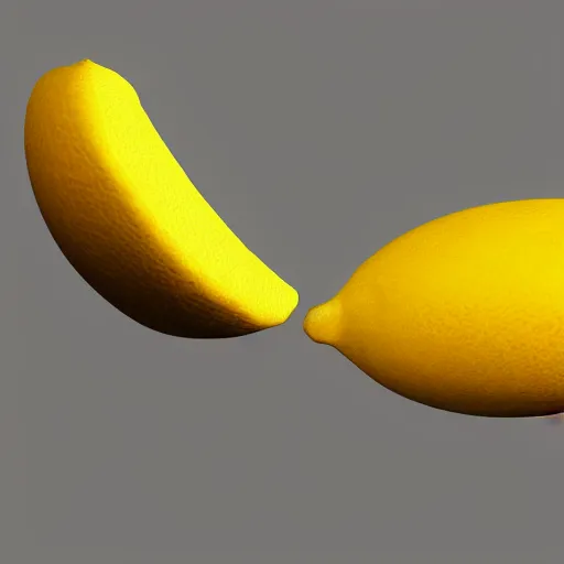 Image similar to a render of a low polygon lemon, unreal engine