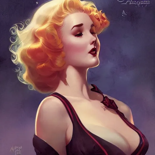 Image similar to a pinup by charlie bowater and anna dittmann and gil elvgren.