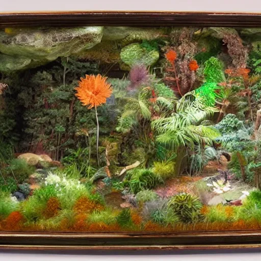 Prompt: A kinetic sculpture of a beautiful scene of nature. The colors are very soft and muted, and the overall effect is one of serenity and peace. The composition is well balanced, and the brushwork is delicate and precise. 1900s by Andreas Franke, by Peter Doig, by James Stokoe dreary, elaborate