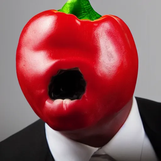 Image similar to screaming kevin spacy with red face as a pepper