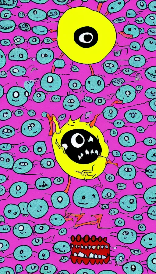 Image similar to a storm vortex made of many demonic eyes and teeth, by allie brosh