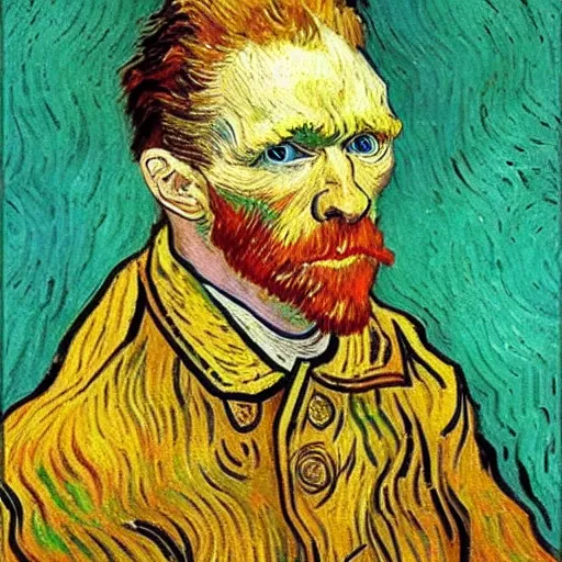 Image similar to photo realistic image of the painter vincent van gogh in modern day