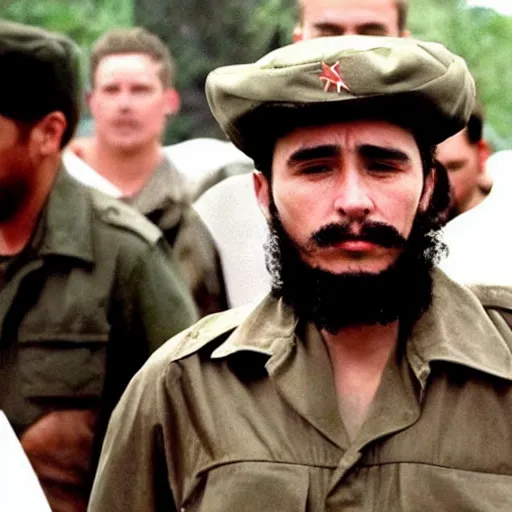 Prompt: candid photograph of James Franco as Fidel Castro, long shot