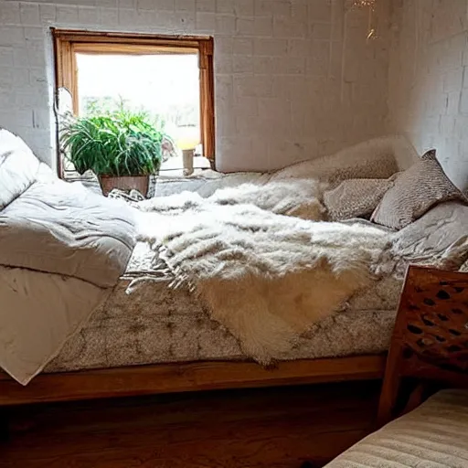 Image similar to the cosiest bed in the world