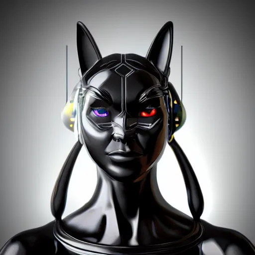 Prompt: futuristic black cat cyborg 3d render, 4k, hyperrealistic