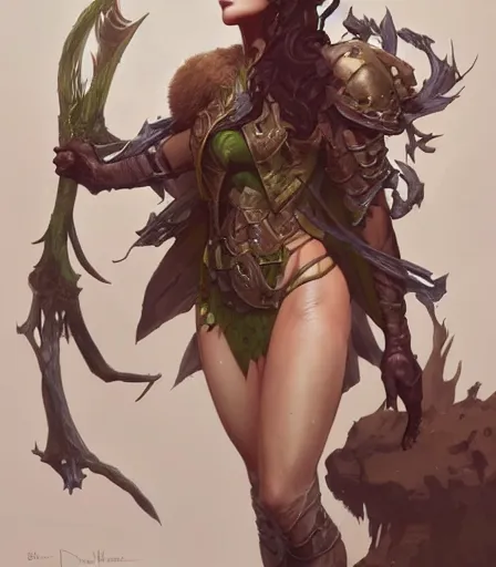 Prompt: Attractive Dryad, armored, dungeons and dragons portrait, highly detailed, digital painting, artstation, concept art, sharp focus, illustration, art by artgerm and greg rutkowski and alphonse mucha