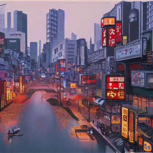 Image similar to 1 9 7 0's tokyo, matte painting, trending on artstation