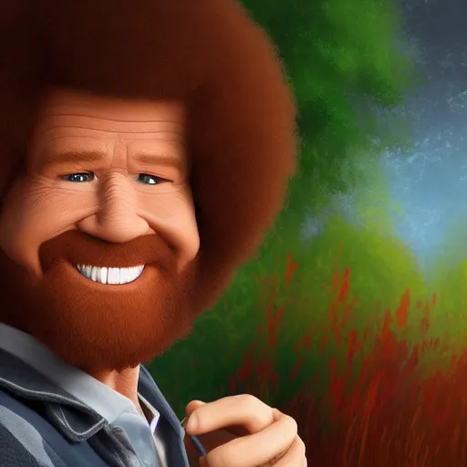 Prompt: Bob Ross is drunk, hyperdetailed, artstation, cgsociety, 8k