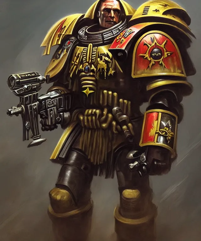 Prompt: Keir Starmer as a Warhammer 40k Space Marine, portrait, highly detailed, intricate, concept art, artstation