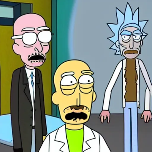 Image similar to Walter White as a Rick and Morty character