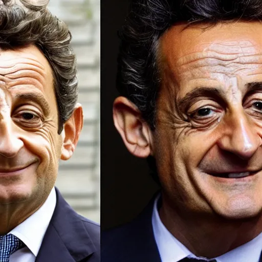 Image similar to very beautiful vegetables and fruits portrait of Nicolas Sarkozy