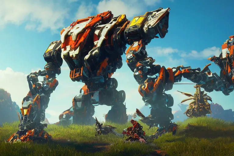 Image similar to sunwing machine mecha animal beast robot of horizon forbidden west horizon zero dawn bioluminiscence global illumination ray tracing hdr fanart arstation by sung choi and eric pfeiffer and gabriel garza and casper konefal