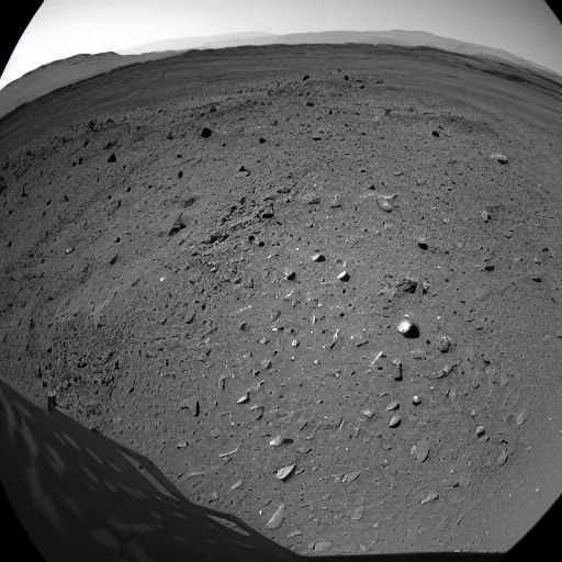 Image similar to a photograph from Mars Rover of a enormous asteroid about to crash