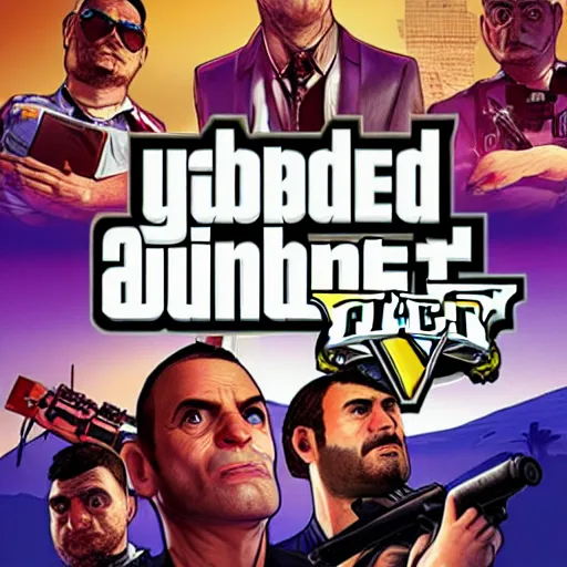 Prompt: Rubberbandits GTA V key art