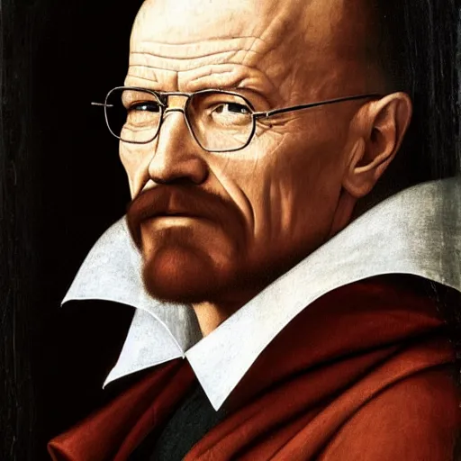 Image similar to renaissance portrait of walter white