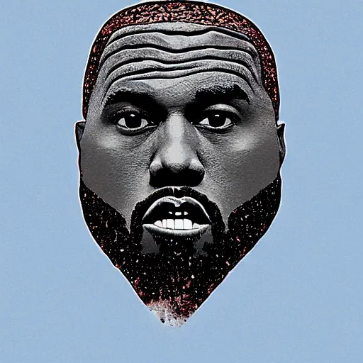 Image similar to Mountain that is in the shape of Kanye West's head