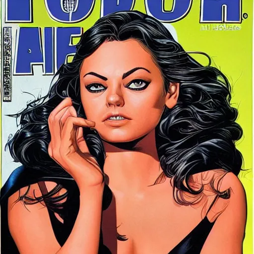 Image similar to mila kunis by artgem by brian bolland by alex ross by artgem by brian bolland by alex rossby artgem by brian bolland by alex ross by artgem by brian bolland by alex ross