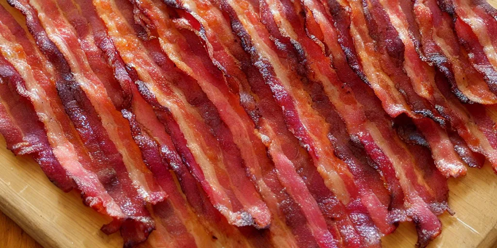 Image similar to the most baconiest bacon that ever baconed so much bacon you can't even comprehend how much bacon there is even more bacon