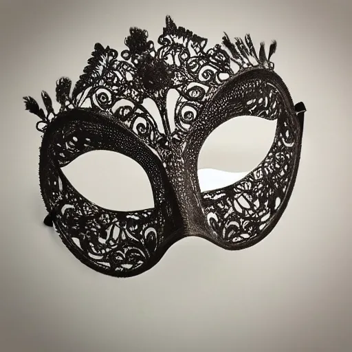 Prompt: “intricate filigree opera mask, ballroom”