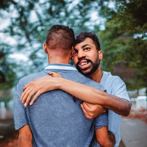 Prompt: a man holding a man holding a man holding a gun