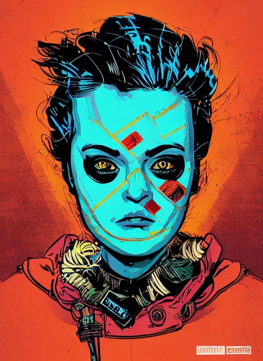 Prompt: highly detailed delirium face portrait by petros afshar, tom whalen, laurie greasley, war face by tristan eaton