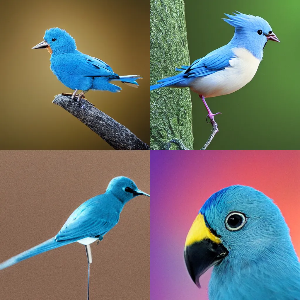 Prompt: Award Winning Nature Photo Of The Twitter Bird As An Actual Bird, 4K, Photorealistic