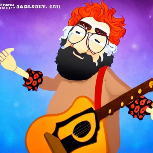 Prompt: jerry garcia as a pixar character