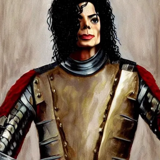 Prompt: Michael Jackson in medieval armor, painting, cinematic,